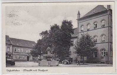 51948 Ak Aschersleben Markt mit Rathaus 1938