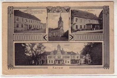 51438 Mehrbild Ak Karow Gasthof, Gutshaus usw. 1922