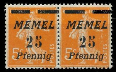 MEMEL 1922 Nr 58 postfrisch WAAGR PAAR X88792A