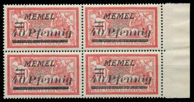 MEMEL 1922 Nr 60 postfrisch Viererblock SRA X88793A