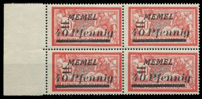 MEMEL 1922 Nr 60 postfrisch Viererblock SRA X887956