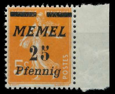 MEMEL 1922 Nr 58 postfrisch SRA X88796A