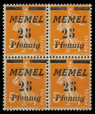 MEMEL 1922 Nr 58 postfrisch Viererblock X88796E