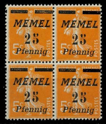 MEMEL 1922 Nr 58 postfrisch Viererblock X8879A2