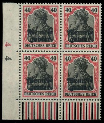 MEMEL 1920 Germania Nr 6 postfrisch Viererblock ECKE-UL X8879DA