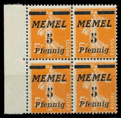 MEMEL 1922 Nr 52 postfrisch Viererblock SRA X887A0A