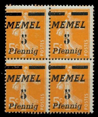 MEMEL 1922 Nr 52 postfrisch Viererblock X887A3E