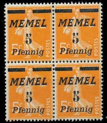 MEMEL 1922 Nr 52 postfrisch Viererblock X887A52