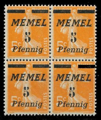 MEMEL 1922 Nr 52 postfrisch Viererblock X887A66