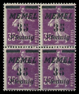 MEMEL 1922 Nr 84 postfrisch Viererblock X887A8E