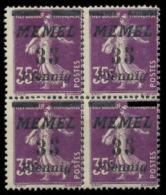 MEMEL 1922 Nr 84 postfrisch Viererblock X887AA6