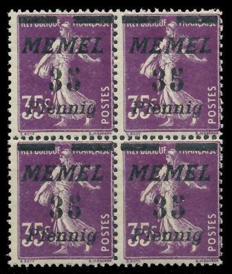 MEMEL 1922 Nr 84 postfrisch Viererblock X887AAE