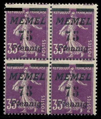 MEMEL 1922 Nr 62 postfrisch Viererblock X887B3E