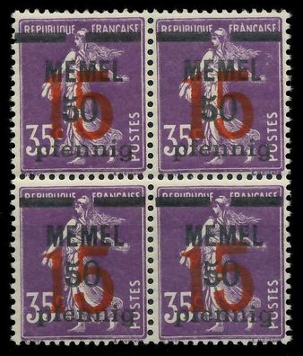 MEMEL 1921 Nr 48 postfrisch Viererblock X887BCA