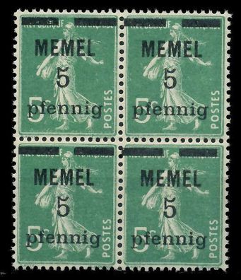 MEMEL 1920 Nr 18b postfrisch Viererblock X887D0A