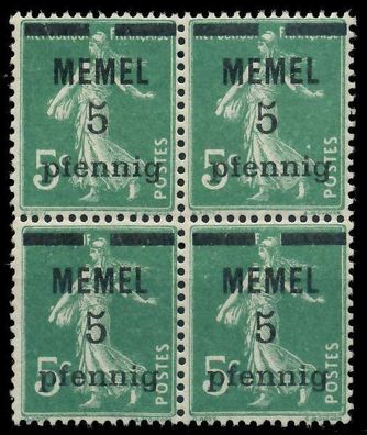 MEMEL 1920 Nr 18b postfrisch Viererblock X887D26