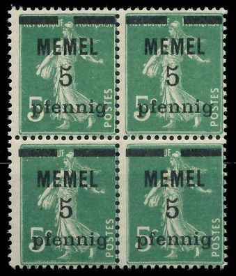 MEMEL 1920 Nr 18b postfrisch Viererblock X887D2A