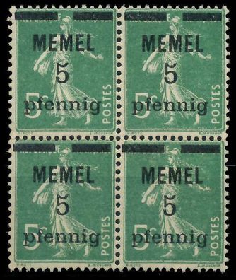 MEMEL 1920 Nr 18b postfrisch Viererblock X887D36