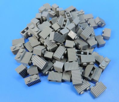 LEGO® Nr- 4210636 Basic Riffelstein 1x2 dunkelgrau / 100 Stück