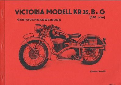 Bedienungsanleitung Victoria KR 35 B und G, Motorrad, Oldtimer, Klassiker