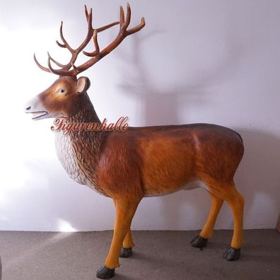 Hirschfigur Hirsch lebensgroß Figur Statue Natur Weihnachten Rentier Deko