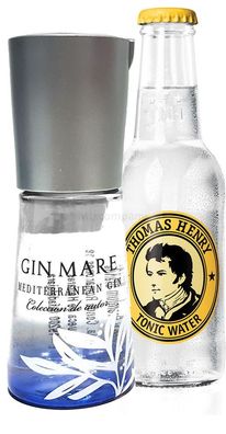 Gin Tonic Probierset - Gin Mare Mediterranean Gin 10cl (42,7% Vol) + Thomas Hen
