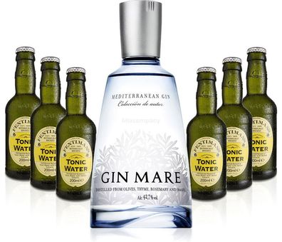 Gin Tonic Set - Gin Mare 0,5l (42,7% Vol) + 6x Fentimans Tonic Water 200ml inkl