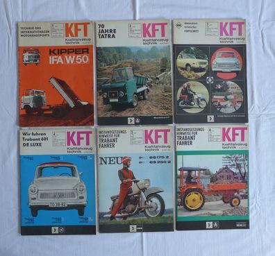 DDR Oldtimer KFT Kraftfahrzeugtechnik 1-6 / 1967, ZT300, Schwalbe, Trabant, Robur