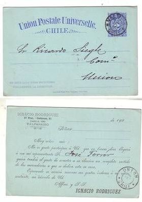 52097 seltene Ganzsachenkarte Chile Valparaiso 1901