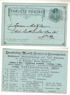 52068 seltene Ganzsachenkarte Chile Deutscher Verein Germania 1899