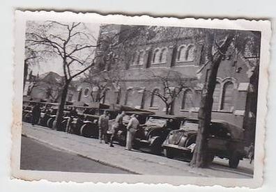 47559 Militär Foto Deutscher Wagenpark bei Brüssel 2. Weltkrieg