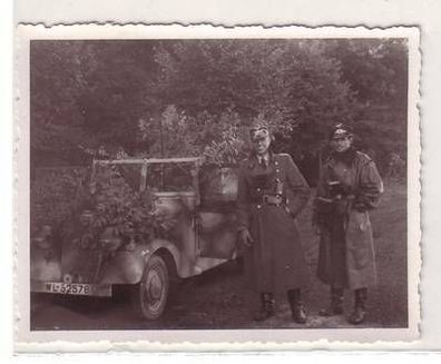33751 Militär Foto Luftwaffen Offiziere mit Jeep 2. Weltkrieg