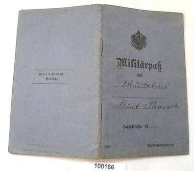 Militärpaß und Soldbuch Musketier des Infanterie Regiment 66 1. Weltkrieg