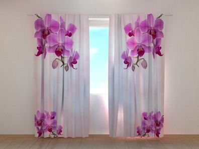Fotogardine Kolibri Orchidee, Vorhang bedruckt, Fotodruck Fotovorhang, nach Maß