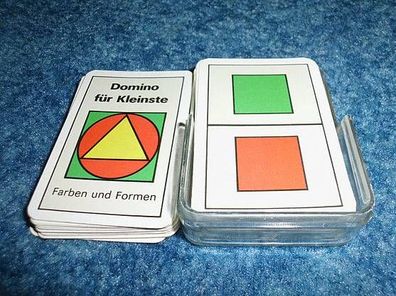 Domino für Kleinste-in Form von Spielkarten-Farben und Formen