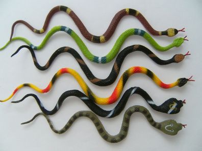 Schlangen 6erSet 30cm Schlange Kobra Gummischlange Gummischlangen bunt Cobra Tiere