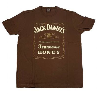 2er Jack Daniels Tennessee Honey T-Shirt Hemd Rundkragen 100% Baumwolle - Braun