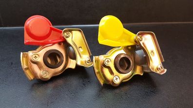 Kupplungsköpf standard gelb und Rot für Bremse, BPW, M22x1,5, Anhänger LKW, Dolly