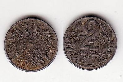2 Heller Eisen Münze Österreich 1917