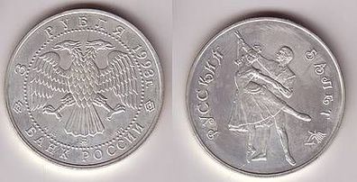 3 Rubel Silber Münze Russland 1993 Ballett Stgl.