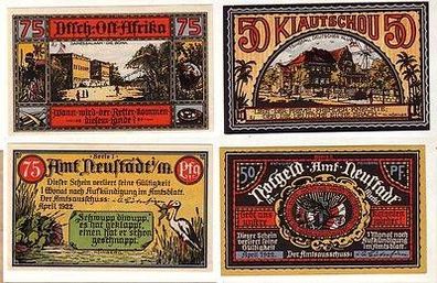 2 kassenfrische Banknoten Notgeld Neustadt Mecklenburg 1922