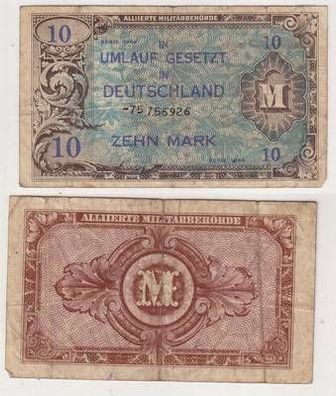 seltene Banknote 10 Mark alliierte Militärbehörde 1944