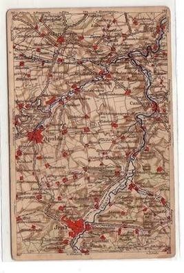 51765 WONA Landkarten Ak Apolda Jena usw. um 1930