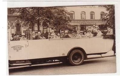 51543 Foto Ak Hamburg Hotel zum Kronprinzen mit Reisebus um 1930