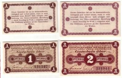 2 kassenfrische Banknoten BASF Ammoniak Merseburg um 1920
