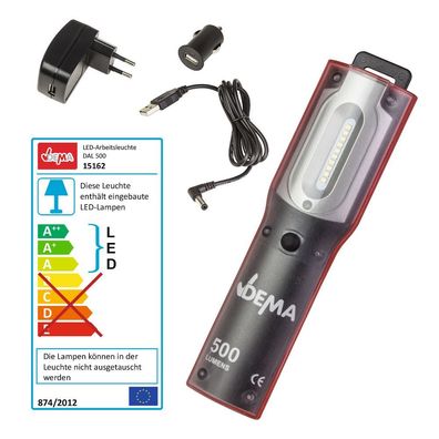 LED Arbeitsleuchte / Lampe DAL 500 Strahler Handlampe Werkstattleuchte USB Stab