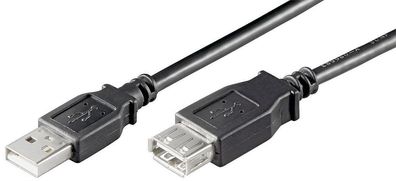 USB 2.0 Verlängerung St / Bu 0,3m schwarz