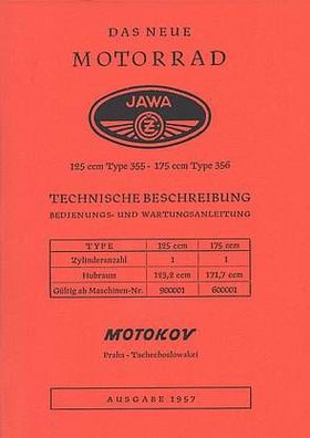 Bedienungsanleitung Jawa 125 ccm / 175 ccm, Motorrad, Oldtimer, Klassiker