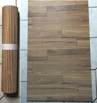Softy-TEX Badmatte Antirutschmatte Plank Brown - ca. 65 x 180 cm - waschbar bei 40°C
