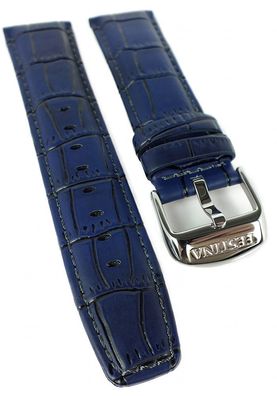 Festina | Uhrenarmband Leder mit Naht Krokoprägung blau 23mm | F16573